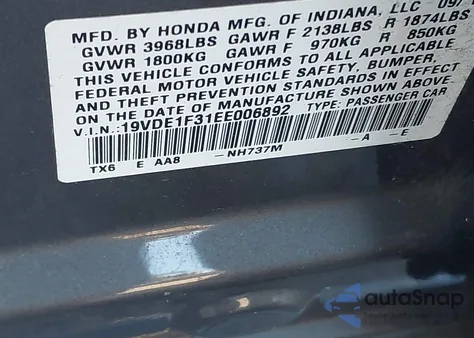 2014 Acura Ilx 2.0L from USA, damaged, VIN 19VDE1F31EE006892